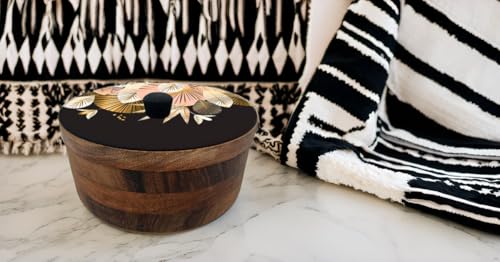 Tortillero Artesanal De Madera De Parota Con Tapa Decorada Y Resina – Hecho A Mano En México Por Mujeres Artesanas Modelo: Eleganza