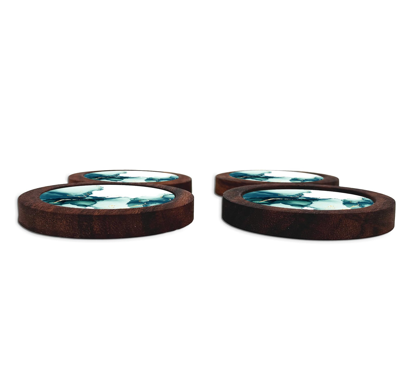 Juego De 4 Portavasos Artesanales, Coasters Hechos A Mano. Modelo: Polanco | Hecho a mano en México