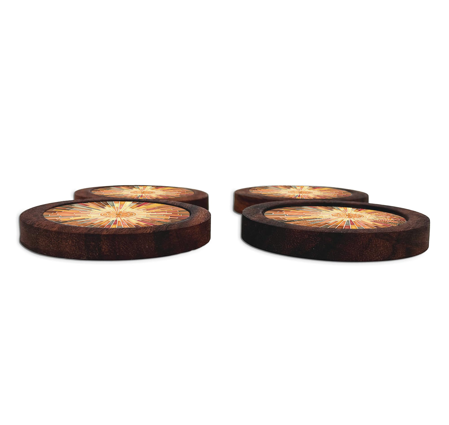 Juego De 4 Portavasos Artesanales, Coasters Hechos A Mano. Modelo: Italiano | Hecho a mano en México