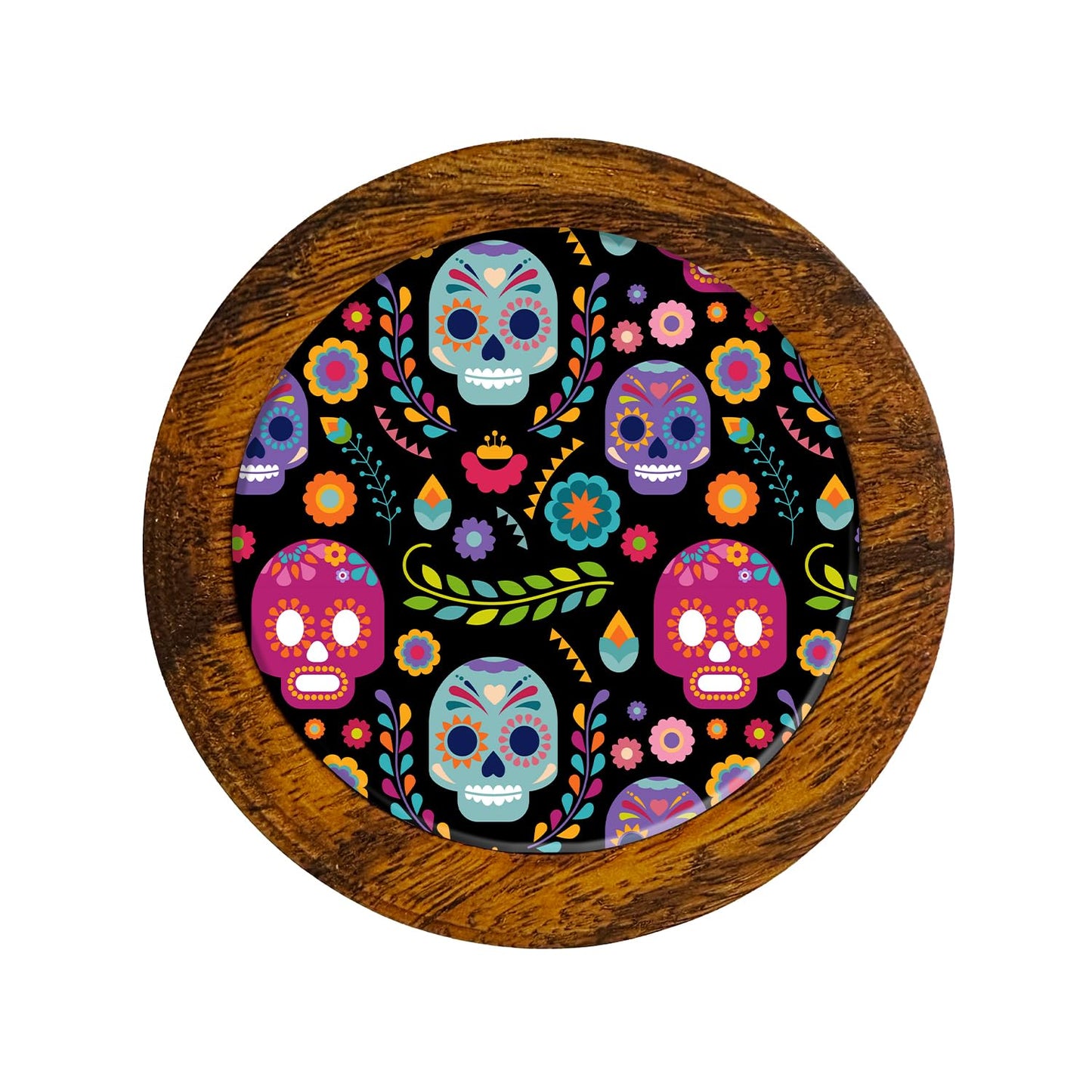 Juego De 4 Portavasos Artesanales, Coasters Hechos A Mano. Modelo: Calaverita | Hecho a mano en México