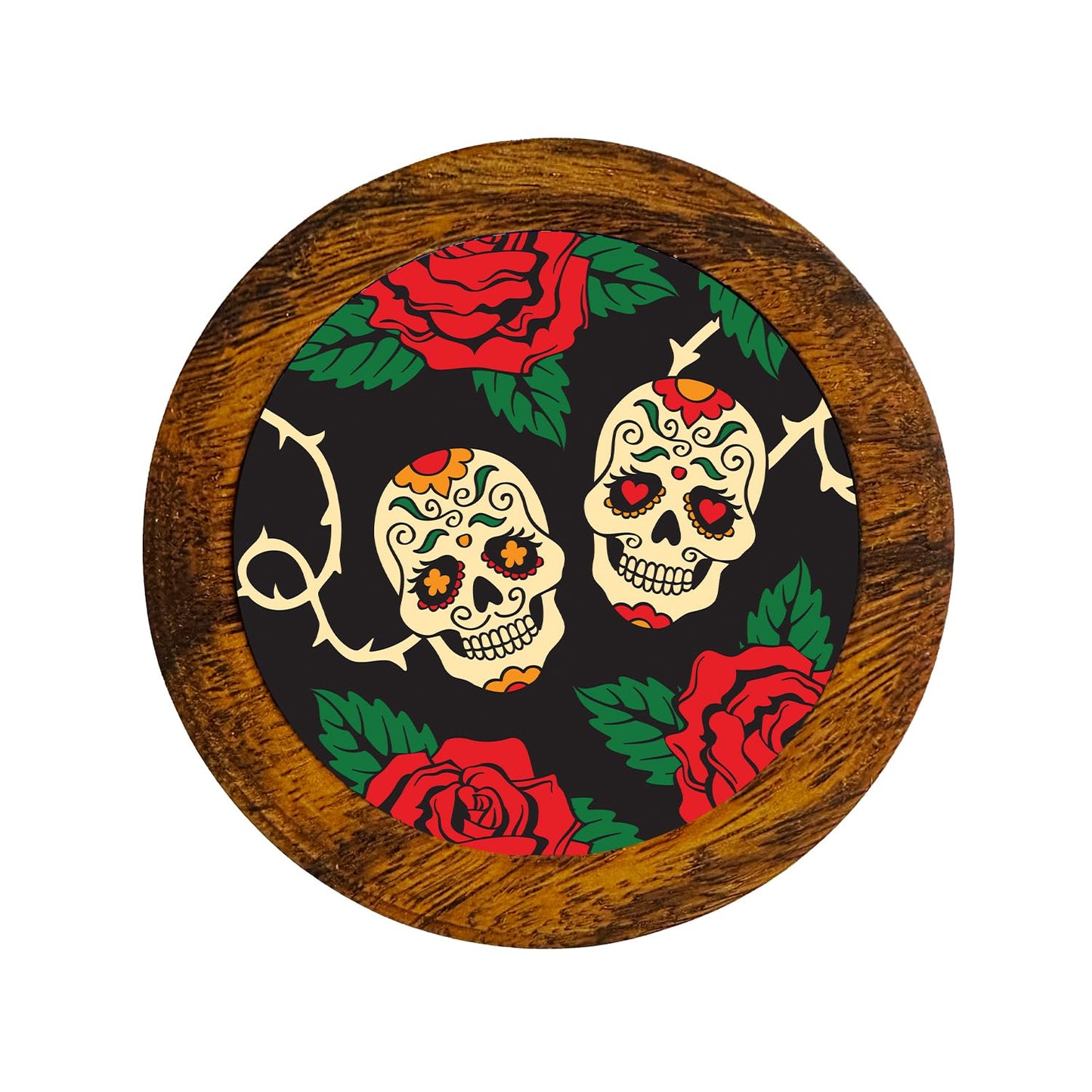 Juego De 4 Portavasos Artesanales, Coasters Hechos A Mano. Modelo: Día De Muertos | Hecho a mano en México