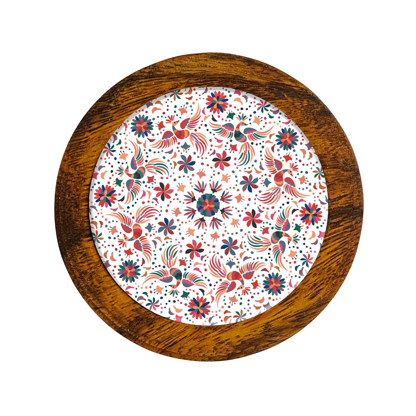 Juego De 4 Portavasos Artesanales, Coasters Hechos A Mano. Modelo: Tenango Blanco | Hecho a mano en México