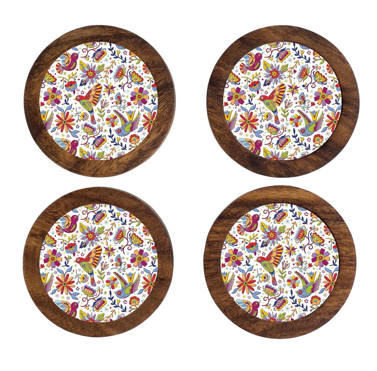 Imagen de tortillero artesanal – juego de 4 portavasos artesanales, coasters hechos a mano. modelo: folklorico | hecho a mano en méxico artesanal mexicano