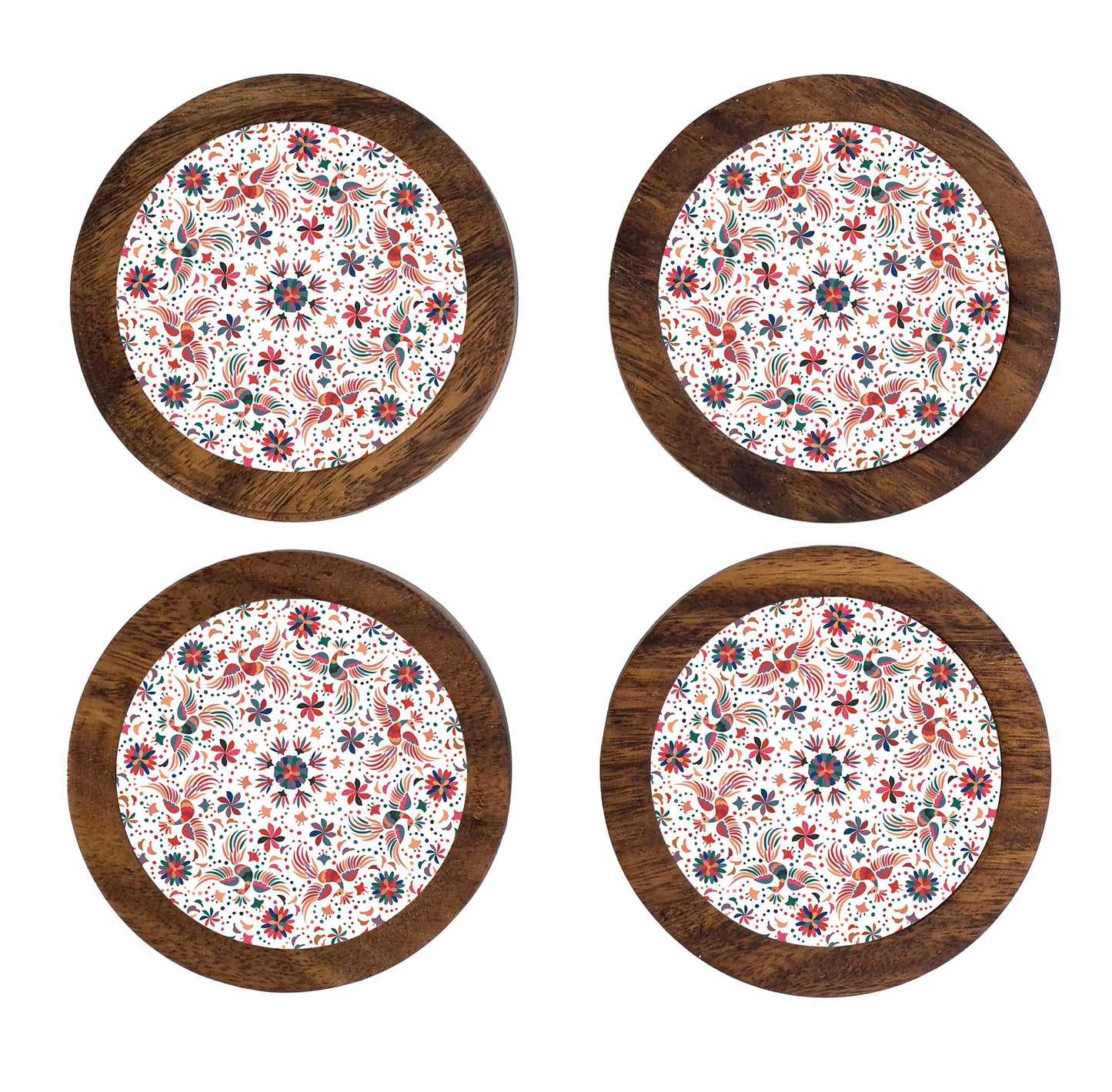Imagen de tortillero artesanal – juego de 4 portavasos artesanales, coasters hechos a mano. modelo: tenango blanco | hecho a mano en méxico artesanal mexicano