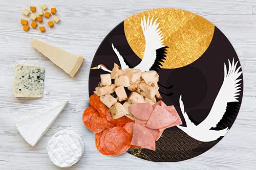 Tabla Redonda Para Quesos, Botanas Y Carnes Frias Hecha A Mano. Modelo Herencia De China | Hecho a mano en México