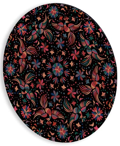 Tabla Redonda Para Quesos, Botanas Y Carnes Frias Hecha A Mano. Modelo Tenango Otomí Negro | Hecho a mano en México