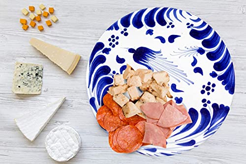 Tabla Redonda Para Quesos, Botanas Y Carnes Frias Hecha A Mano. Modelo Paloma Talavera | Hecho a mano en México