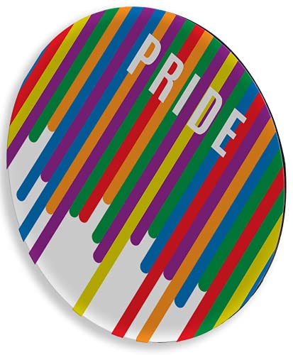 Tabla Redonda Para Quesos, Botanas Y Carnes Frias Hecha A Mano. Modelo Líneas Para Lgbtq Pride | Hecho a mano en México