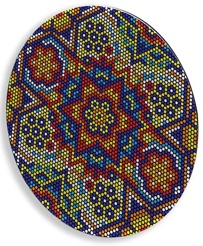 Charola giratoria de madera - LAZY SUSAN Hecha a mano - Modelo: Estrella Huichol