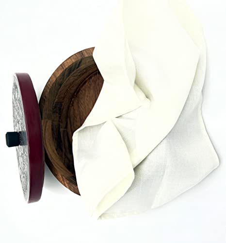 Tortillero Artesanal De Madera De Parota Con Tapa Decorada Y Resina – Hecho A Mano En México Por Mujeres Artesanas Modelo: Marquina