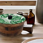 Tortillero Artesanal De Madera De Parota Con Tapa Decorada Y Resina – Hecho A Mano En México Por Mujeres Artesanas Modelo: Monstera