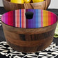 Tortillero Artesanal De Madera De Parota Con Tapa Decorada Y Resina – Hecho A Mano En México Por Mujeres Artesanas Modelo: Zarape