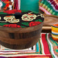 Tortillero Artesanal De Madera De Parota Con Tapa Decorada Y Resina – Hecho A Mano En México Por Mujeres Artesanas Modelo: Día De Muertos