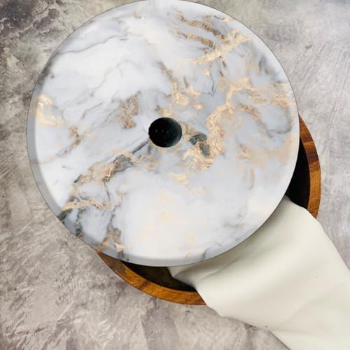 Tortillero Artesanal De Madera De Parota Con Tapa Decorada Y Resina – Hecho A Mano En México Por Mujeres Artesanas Modelo: Mármol Deluxe