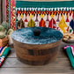 Tortillero Artesanal De Madera De Parota Con Tapa Decorada Y Resina – Hecho A Mano En México Por Mujeres Artesanas Modelo: Oceánica