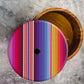 Tortillero Artesanal De Madera De Parota Con Tapa Decorada Y Resina – Hecho A Mano En México Por Mujeres Artesanas Modelo: Zarape