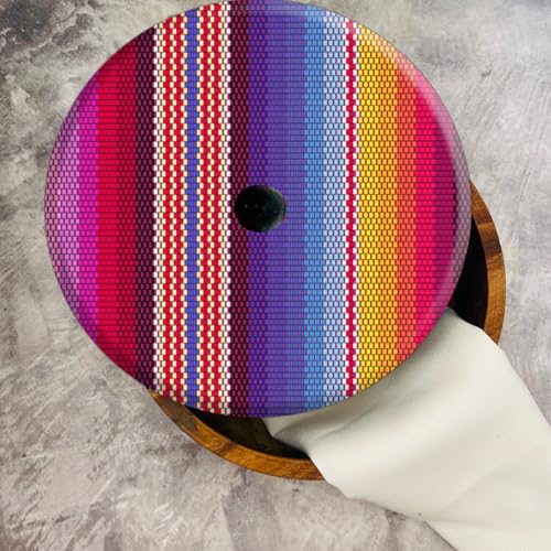 Tortillero Artesanal De Madera De Parota Con Tapa Decorada Y Resina – Hecho A Mano En México Por Mujeres Artesanas Modelo: Zarape