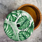 Tortillero Artesanal De Madera De Parota Con Tapa Decorada Y Resina – Hecho A Mano En México Por Mujeres Artesanas Modelo: Monstera