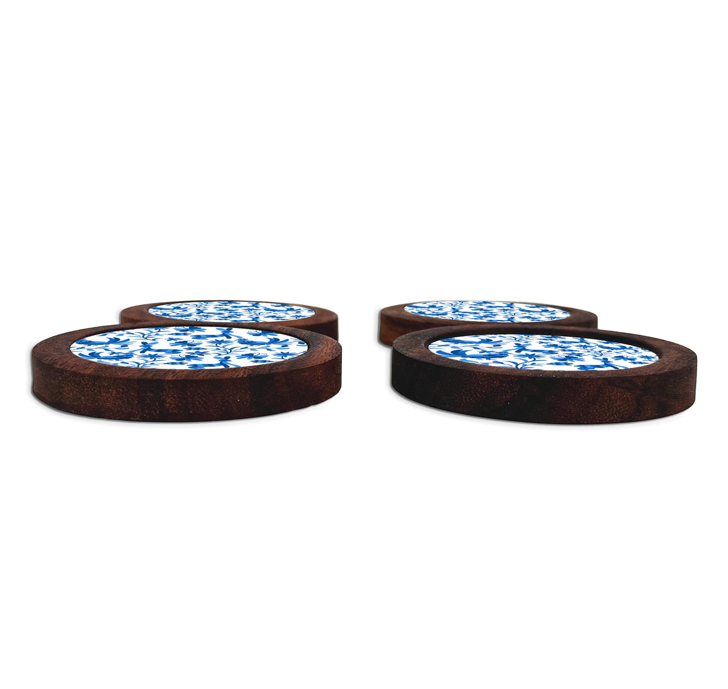 Juego De 4 Portavasos Artesanales, Coasters Hechos A Mano. Modelo: Otomí Blanco | Hecho a mano en México