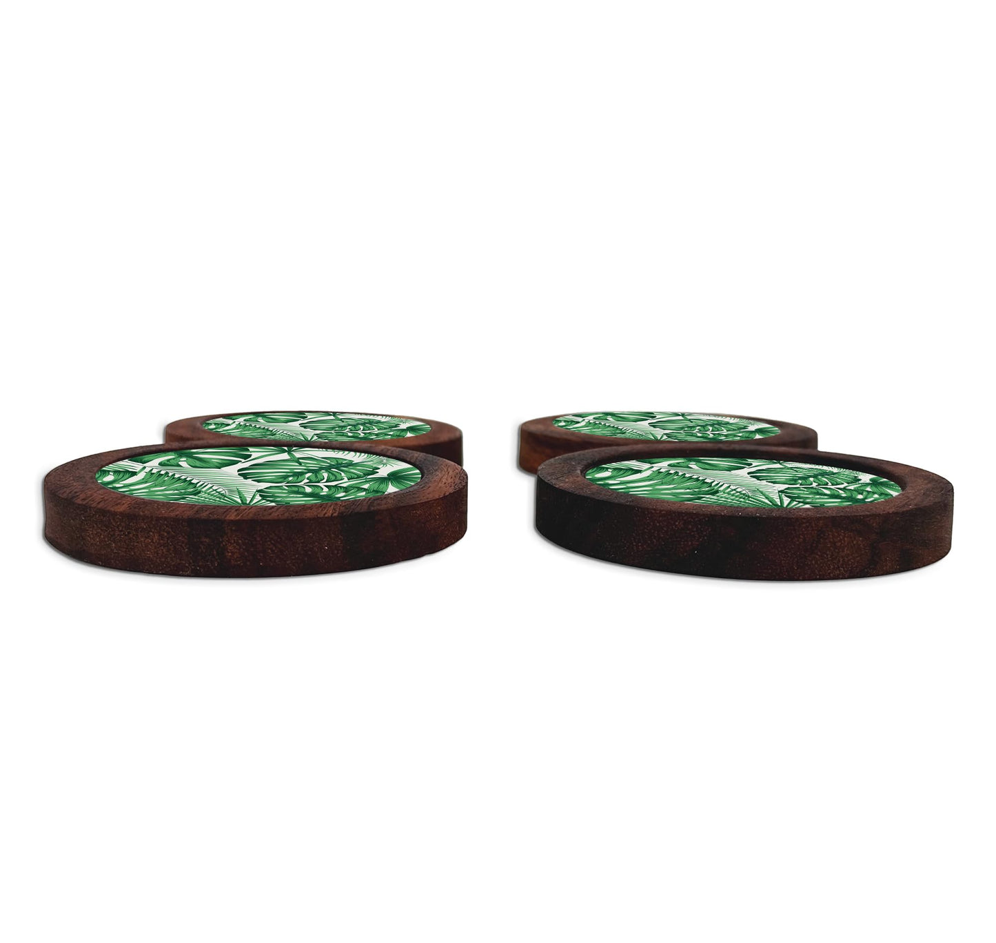 Juego De 4 Portavasos Artesanales, Coasters Hechos A Mano. Modelo: Monstera | Hecho a mano en México