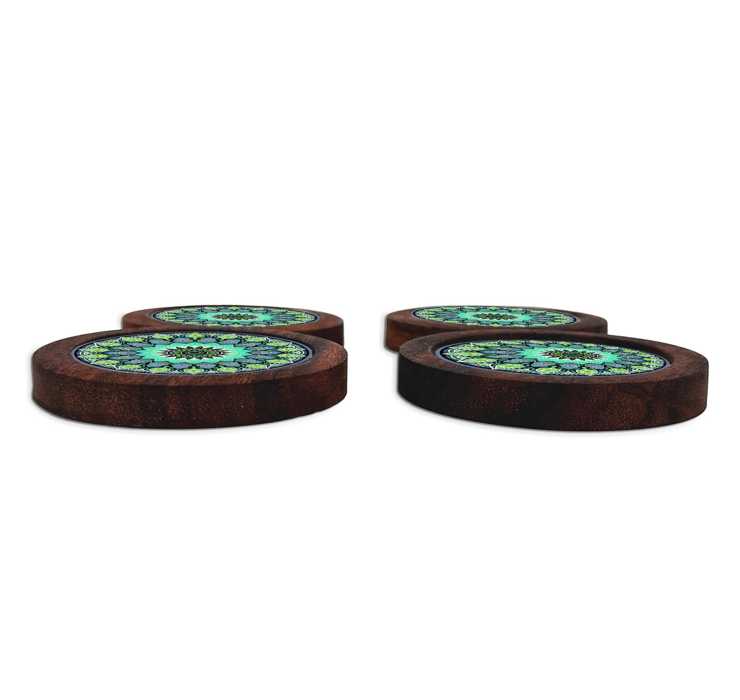 Juego De 4 Portavasos Artesanales, Coasters Hechos A Mano. Modelo: Mandala | Hecho a mano en México