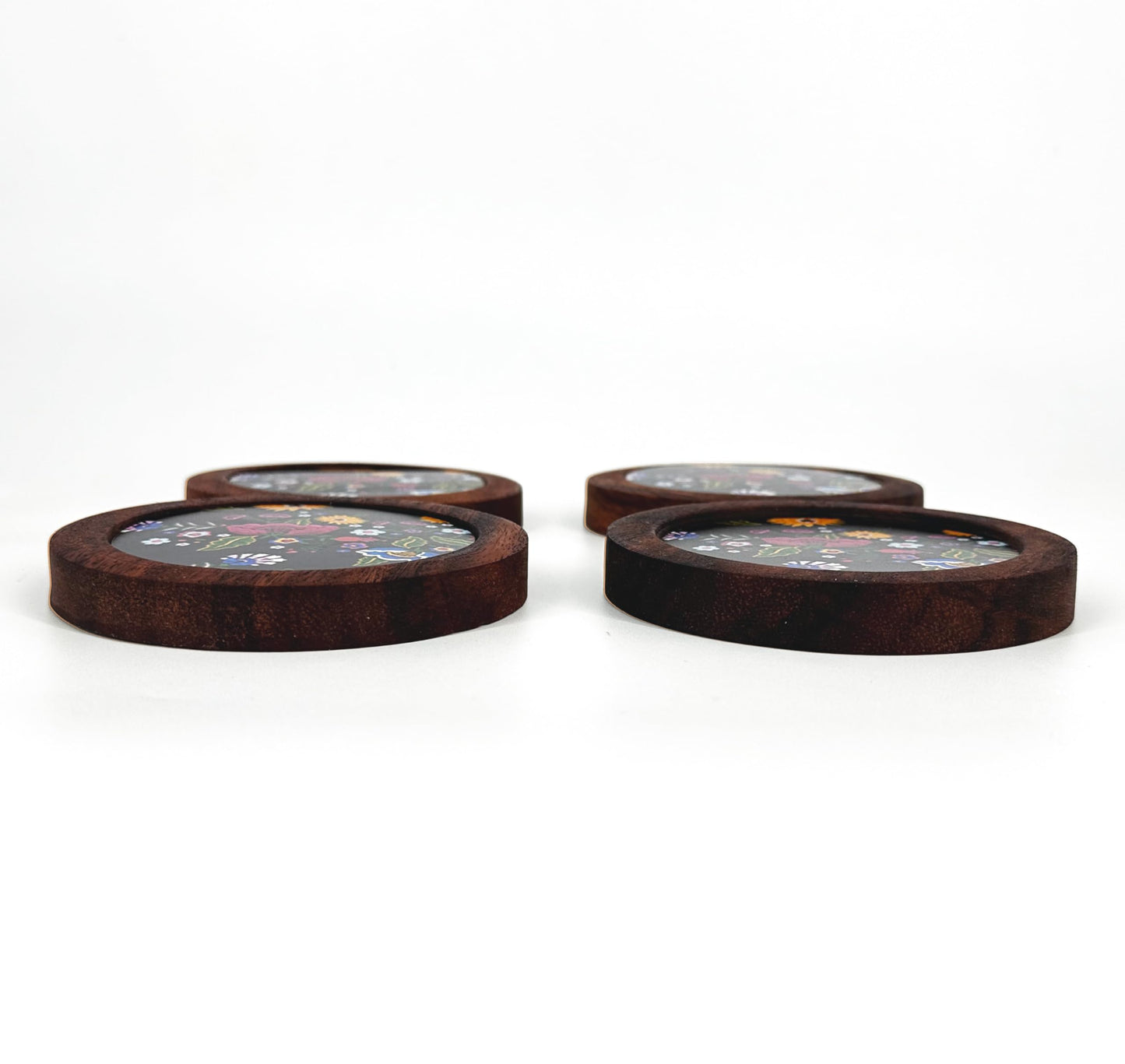 Juego De 4 Portavasos Artesanales, Coasters Hechos A Mano. Modelo: Xochimilco | Hecho a mano en México