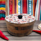 HASTA LA RAIZ | Tortillero Artesanal de Madera de Parota con Tapa Decorada y Resina – Hecho a Mano en México por Mujeres Artesanas Modelo: Tenango blanco