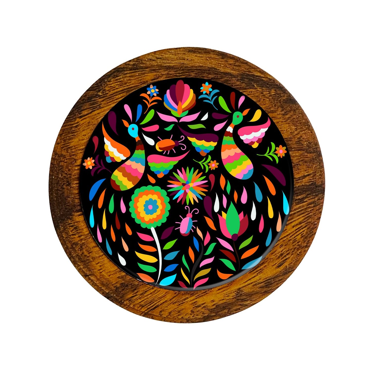 Juego De 4 Portavasos Artesanales, Coasters Hechos A Mano. Modelo: Tenango Multicolor | Hecho a mano en México