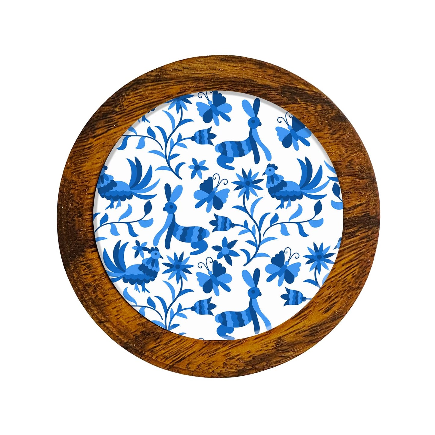Juego De 4 Portavasos Artesanales, Coasters Hechos A Mano. Modelo: Otomí Blanco | Hecho a mano en México