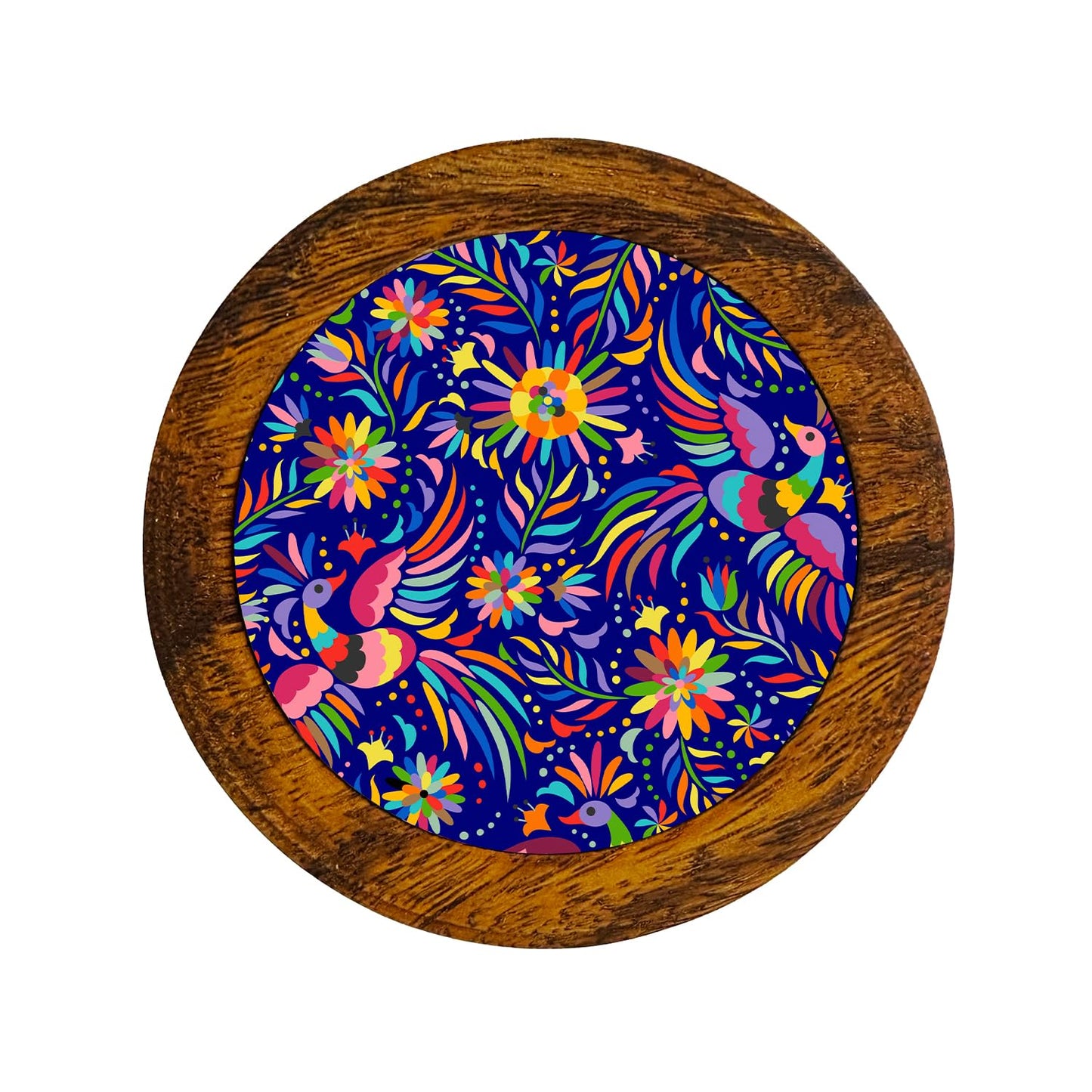 Juego De 4 Portavasos Artesanales, Coasters Hechos A Mano. Modelo: Tenango Azul | Hecho a mano en México