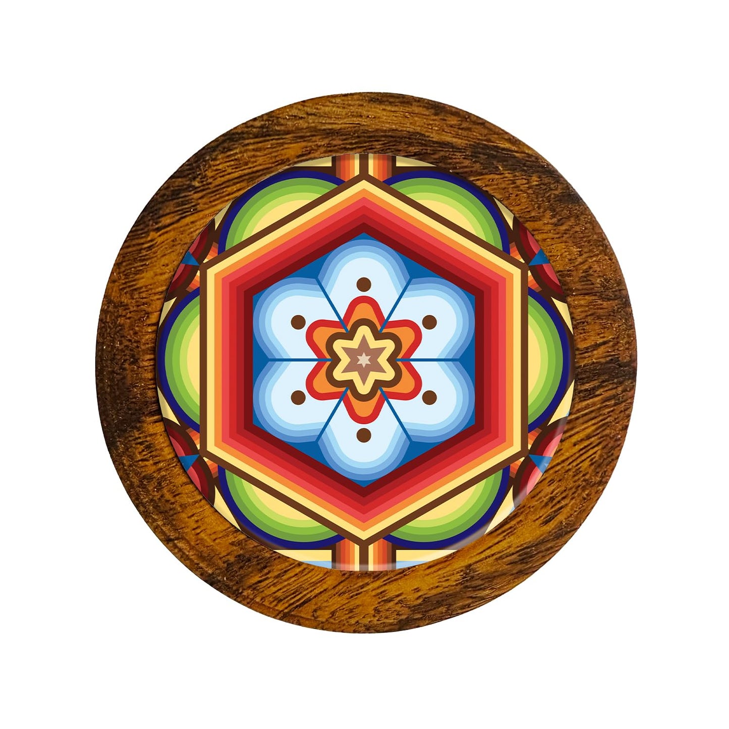 Juego De 4 Portavasos Artesanales, Coasters Hechos A Mano. Modelo: Huichol | Hecho a mano en México
