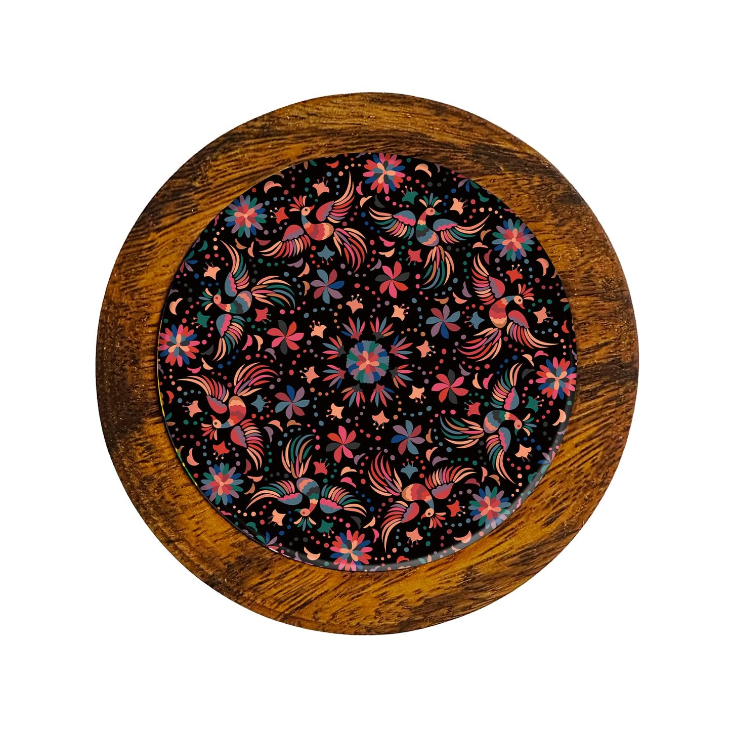 HASTA LA RAIZ | Juego de 4 Portavasos artesanales, coasters hechos a mano. Modelo: Tenango Negro