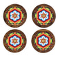 Imagen de tortillero artesanal – juego de 4 portavasos artesanales, coasters hechos a mano. modelo: huichol | hecho a mano en méxico artesanal mexicano