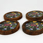 Juego De 4 Portavasos Artesanales, Coasters Hechos A Mano. Modelo: Xochimilco | Hecho a mano en México