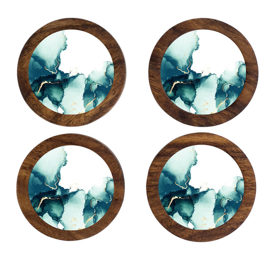 HASTA LA RAIZ | Juego de 4 Portavasos artesanales, coasters hechos a mano. Modelo: Polanco