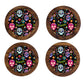 Imagen de tortillero artesanal – juego de 4 portavasos artesanales, coasters hechos a mano. modelo: calaverita | hecho a mano en méxico artesanal mexicano
