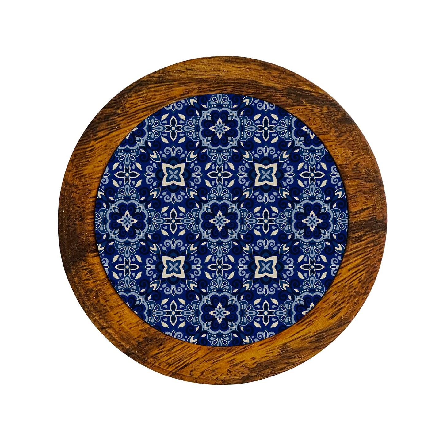 Juego De 4 Portavasos Artesanales, Coasters Hechos A Mano. Modelo: Talavera Marino | Hecho a mano en México