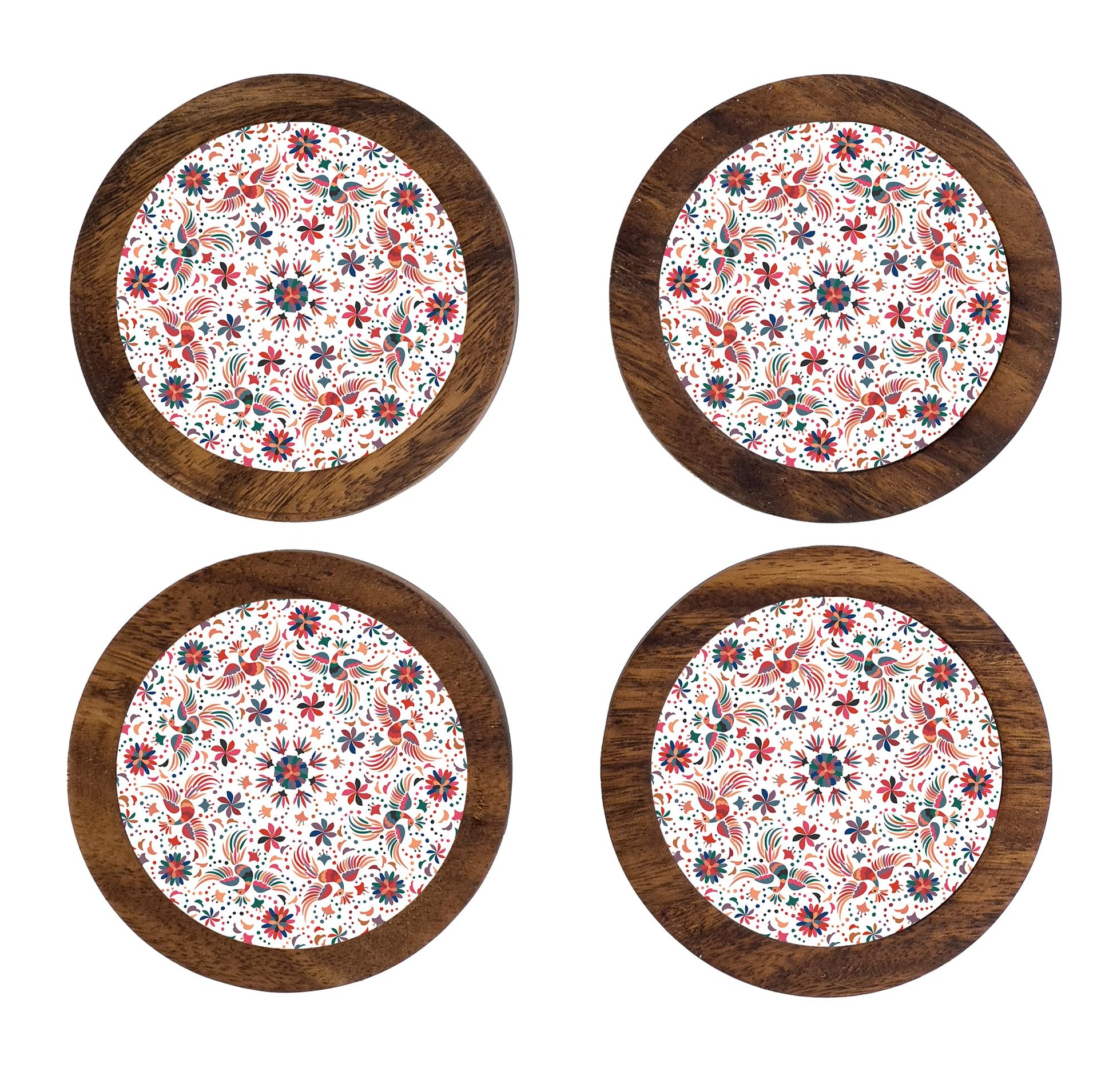 Imagen de tortillero artesanal – juego de 4 portavasos artesanales, coasters hechos a mano. modelo: tenango blanco | hecho a mano en méxico artesanal mexicano