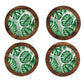 Imagen de tortillero artesanal – juego de 4 portavasos artesanales, coasters hechos a mano. modelo: monstera | hecho a mano en méxico artesanal mexicano