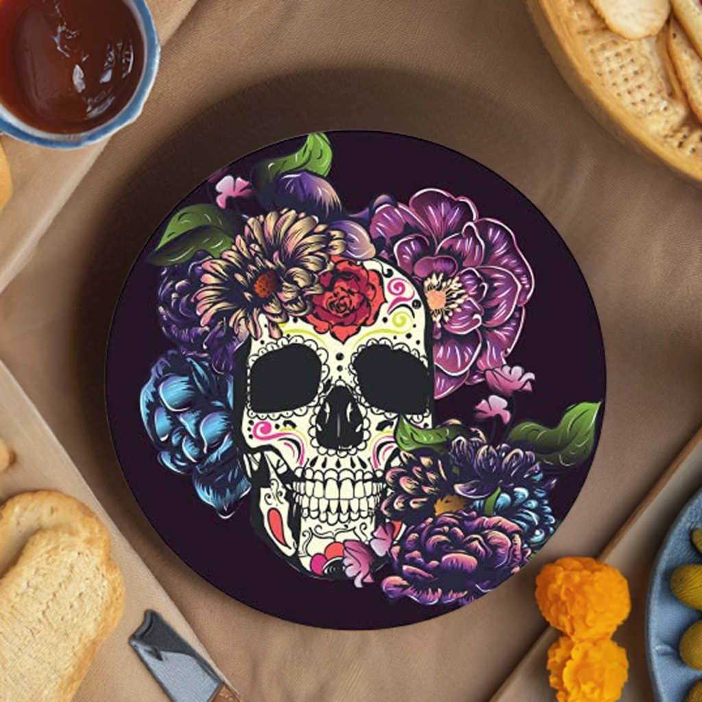 Charola giratoria de madera - LAZY SUSAN Hecha a mano -  Modelo: Catrina