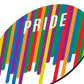Tabla Redonda Para Quesos, Botanas Y Carnes Frias Hecha A Mano. Modelo Líneas Para Lgbtq Pride | Hecho a mano en México