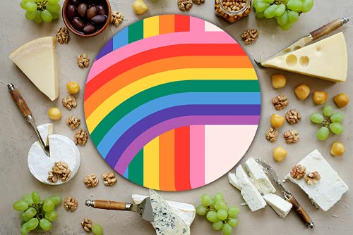Tabla Redonda Para Quesos, Botanas Y Carnes Frias Hecha A Mano. Modelo  Arcoiris Para Lgbtq Pride | Hecho a mano en México