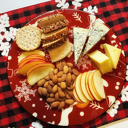 Tabla Redonda Para Quesos, Botanas Y Carnes Frias Hecha A Mano. Modelo Noche De Paz, Navidad | Hecho a mano en México