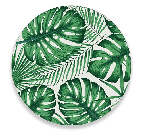 Imagen de tortillero artesanal – tabla redonda para quesos, botanas y carnes frias hecha a mano. modelo monstera | hecho a mano en méxico artesanal mexicano