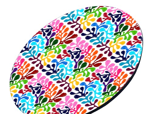 Charola giratoria de madera - LAZY SUSAN Hecha a mano -  Modelo:  Bordado huichol