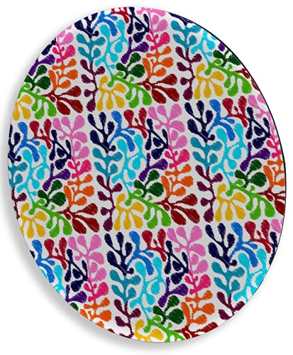 Charola giratoria de madera - LAZY SUSAN Hecha a mano -  Modelo:  Bordado huichol