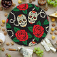 Tabla Redonda Para Quesos, Botanas Y Carnes Frias Hecha A Mano.  Modelo Dia De Muertos | Hecho a mano en México