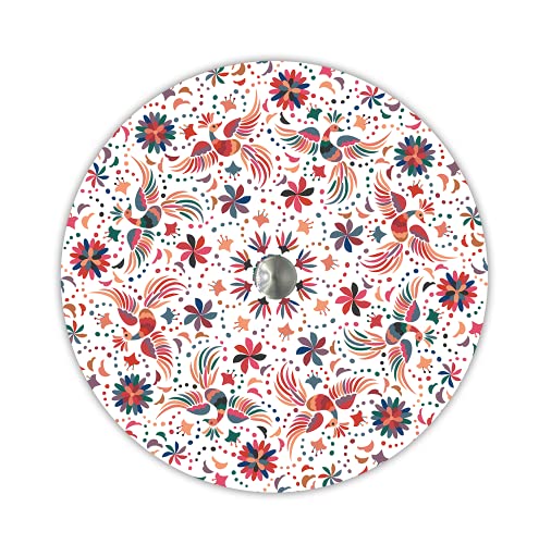 Tortillero térmico artesanal.  Diseño Tenangos Otomí Blanco