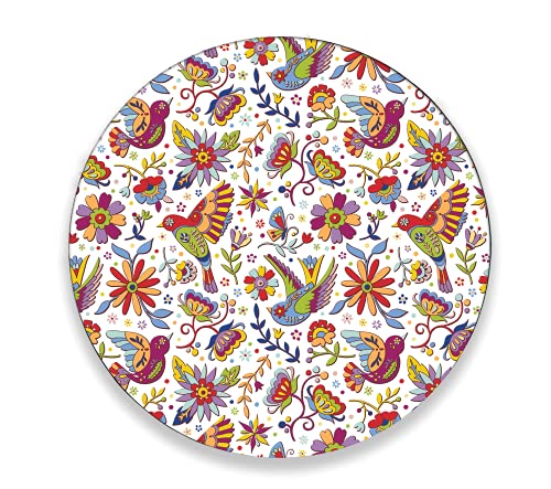 Charola giratoria de madera - LAZY SUSAN Hecha a mano -  Modelo: Folklorico
