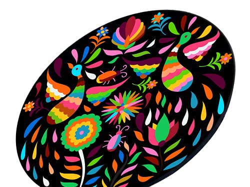 Tabla redonda para quesos, botanas y carnes frias hecha a mano. Diseño: Tenangos Multicolor